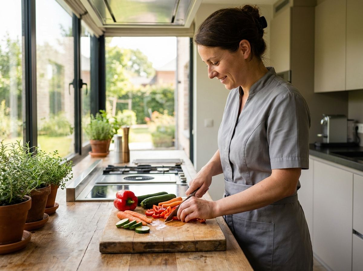 Préparation de repas maison dans une cuisine